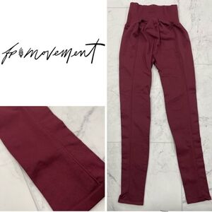 Free People Good Karma Leggings Dark Red Wine Burgundy (XS/s) NWOT